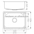 Venta caliente 570 * 420 # 304 nexstyle diseño fregadero de la utilidad diferentes tipos de fregaderos de la cocina fregaderos de la resina del baño